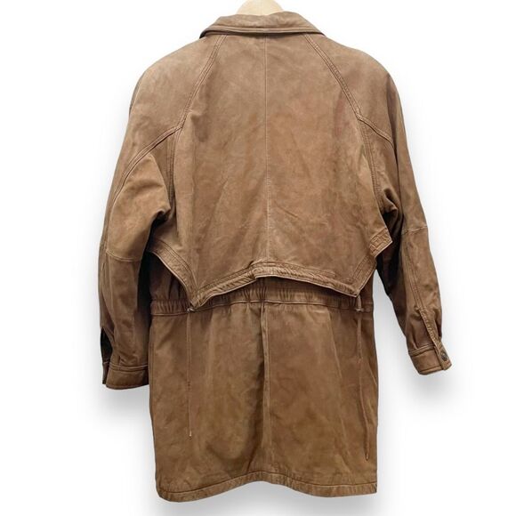 Vintage Wilsons Leather Brown Leather Adventure Bound Anorak Coat Size Medium - Picture 2 of 12